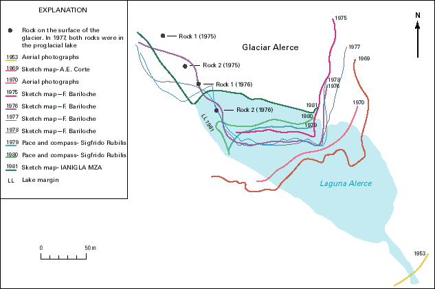 Glaciar Alerce terminus fluctuations