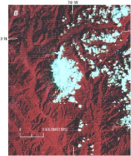 Enlargement of a Landsat 2 MSS image