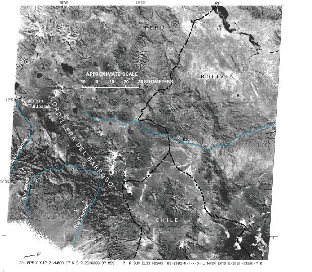 Landsat image of Cordillera del Barroso