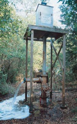 Picture of a free-flowing well. 