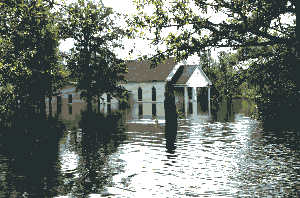 Flooded church near the Black River near Tomahawk, N.C.