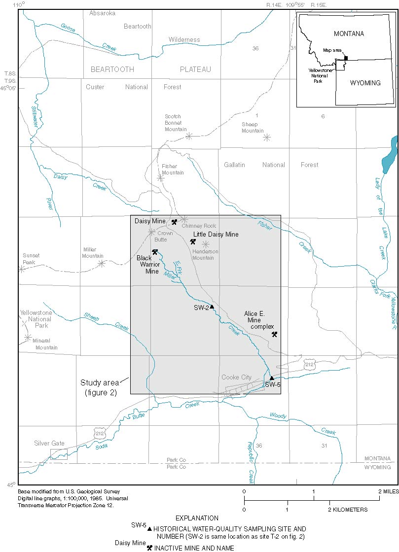 Figure 1.  Location of 
study area, Montana.