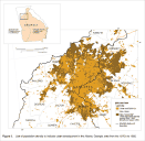Figure 3.  Use of population density
to indicate urban development in the Atlanta, Georgia, area from the 1970's to 1990.
