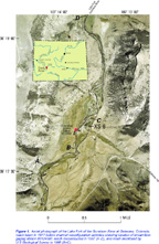 Figure 1. Aerial photograph of the Lake Fork of the Gunnison River at Gateview, Colorado.