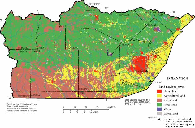 Land use/land cover in the San Antonio region of the South-Central Texas study unit.