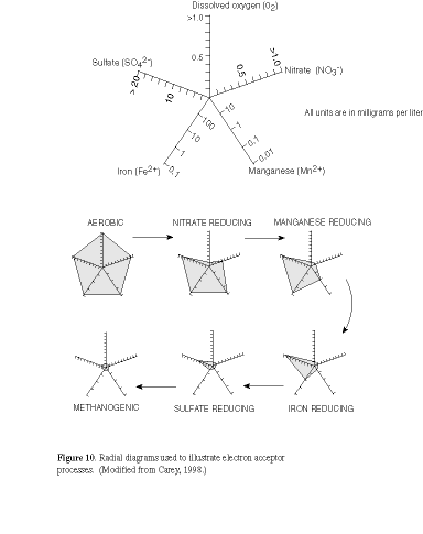 Figure 10. Radial diagrams used to illustrate electron acceptor processes.