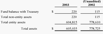 Non-entity assets -- please contact Carla Burzyk of the  Office of Accounting and Financial Management at cburzyk@usgs.gov for full information