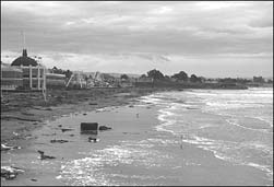 Main beach at Santa Cruz after El Nino
