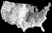 Map of bedrock in the U.S.