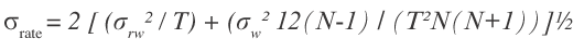 image of equation to calculate the 95 % confidence rate