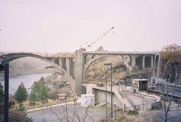 photograph of concrete bridge being rebuilt