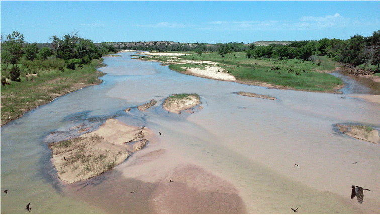 Figure 2. Photograph showing the Salt Fork Red River. Photograph by C. Becker, U.S.
                     Geological Survey, June 2015.