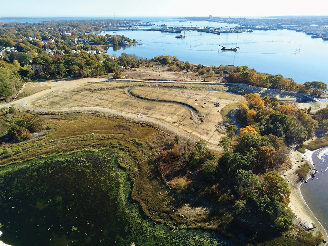 Marsh Island, New Bedford, Massachusetts. This well-constrained tidal inlet will allow
                        for accurate estimates of water and constituent fluxes used to study how restored
                        marshes react over decadal timescales.