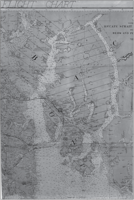Lines on the map indicate the flight pattern for the flight.