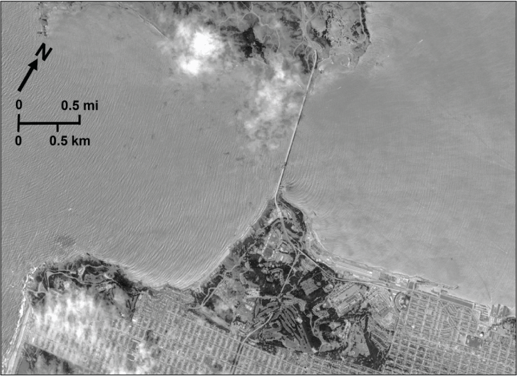 Image is black and white and is 1:0.5 mile scale.