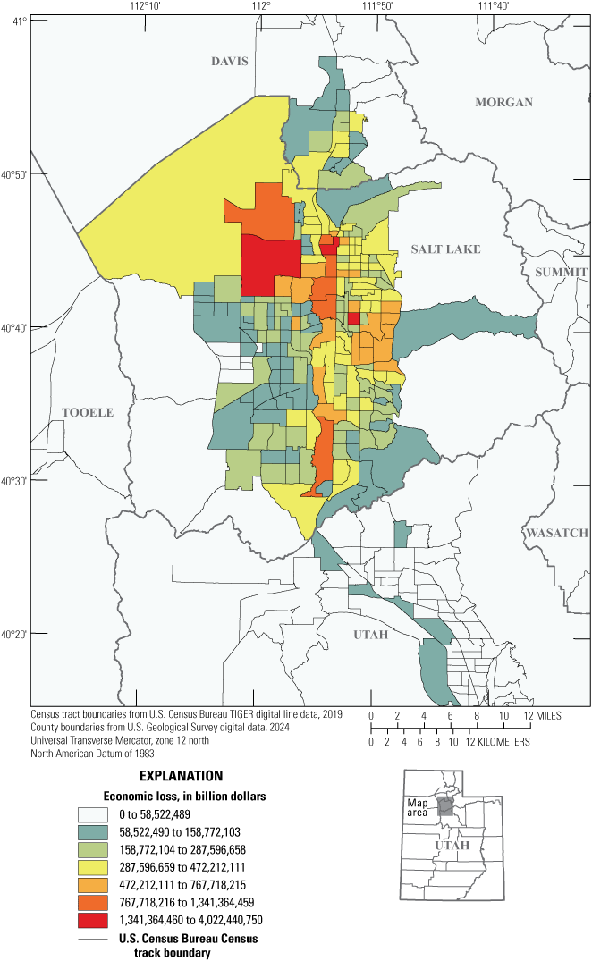 Economic loss is greater primarily in northern and north-central counties.