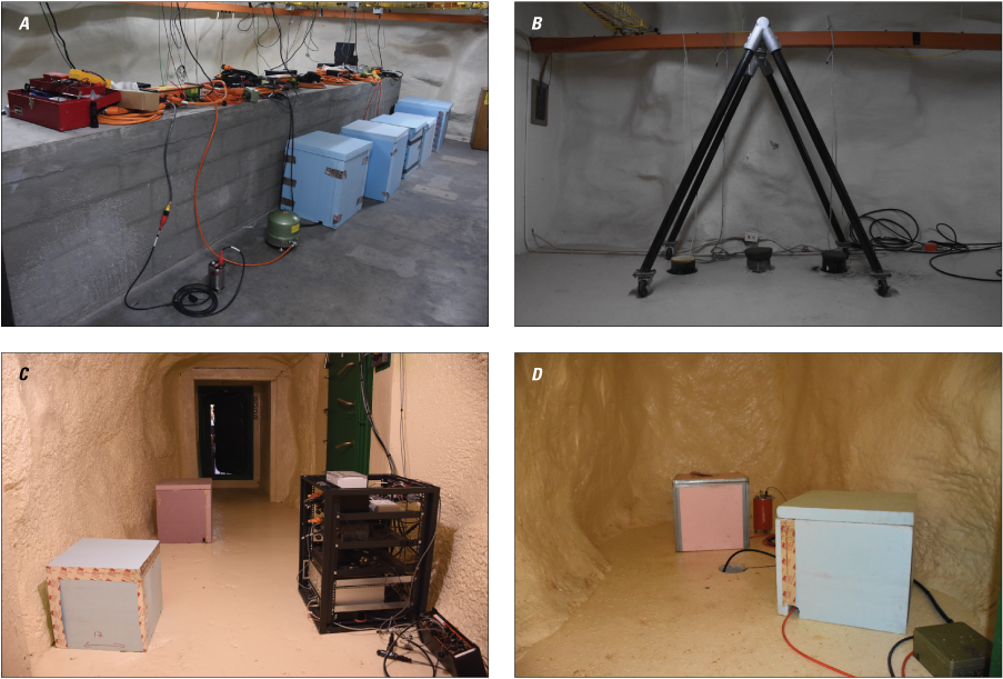 Figure 5 alt text. Different views of areas inside the ASL underground vault and laboratory
equipment.