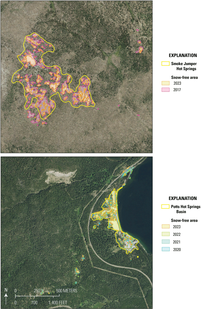 31. The snow-free areas changed from year to year.