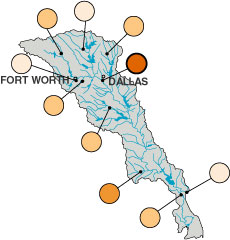 Map showing nutrient concentrations in streams.