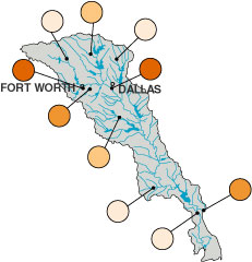 Map showing SVOC concentrations in streambed sediments.