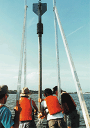 Picture of A-frame on pontoon boat.