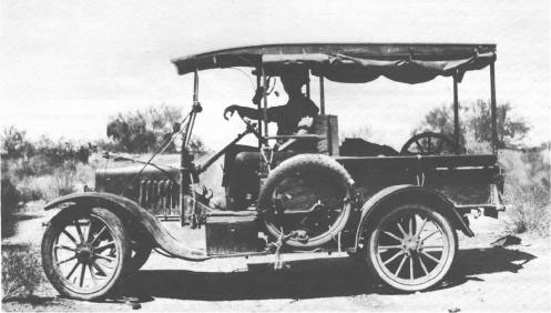 Figure 28. Photo showing automobiles were used in field work by the time of World War I, 1917.
