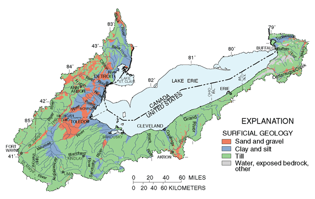 Figure 4. Glacial deposits throughout the basin influence the quality and flow of surface water and ground water.