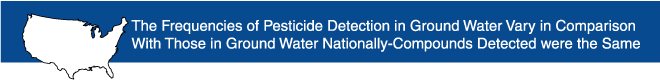 Banner: The Frequencies of Pesticide Detection in Ground Water Vary in Comparison With Those in Ground Water NationallyCompounds Detected Were the Same