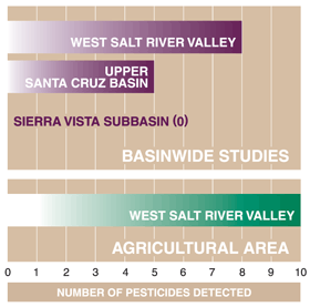 Figure 22. The largest number of pesticides was detected in an agricultural area in the West Salt River Valley.