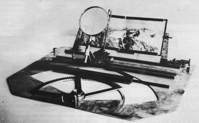 Figure 25. Photo of panoramic camera, used in the early 1900's in Alaska, marked the beginning of photogrammetric
methods of mapping by the Survey.