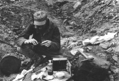 Figure 27. Photo of a geologist searching for nitrates in World War
I, 1917.