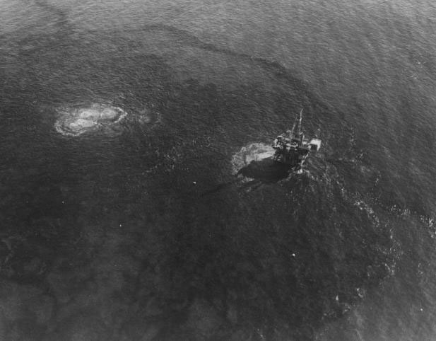 Figure 43. Photo of oil spill off Santa Barbara, California, in 1969 that was a catalyst in the passage of the Environmental Protection Act of 1970.