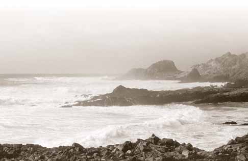 Photo of surf crashing on the rocks of one of the Farallon Islands