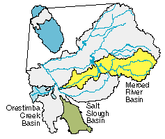 Map of subbasins in the San Joaquin River Basin
