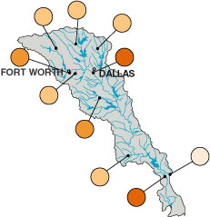 Map showing fish-community index in streams.