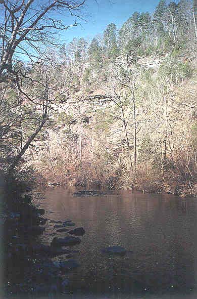 Upstream from the gage