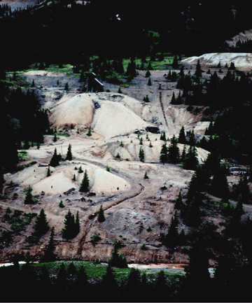 Mining land use in the Southern Rocky Mountains. (Photograph by Jeffrey Deacon, U.S. Geological Survey.