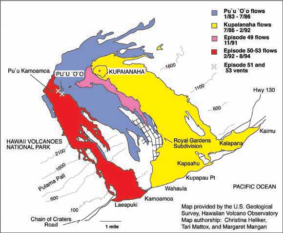 Map of Kilauea east rift zone