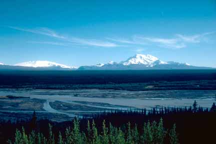 Photograph of Mount Wrangell and Mount Drum