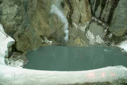Photograph of lake inside Crater Peak vent