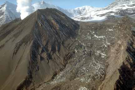 Photograph of Crater Peak vent and Kidazgeni Glacier