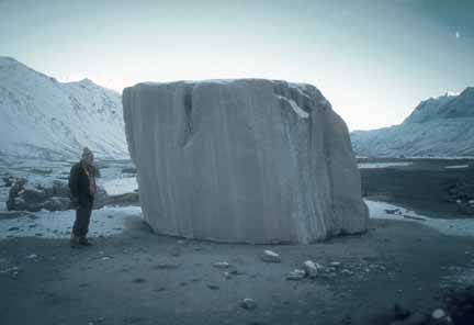 Photograph of block of glacial ice