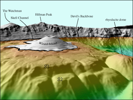 Usgs Crater Lake Or Wizard Island Perspective View - where is the volcano base in roblox