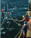 Photograph of a bottom tripod system being deployed for U.S. Coast Guard Cutter.