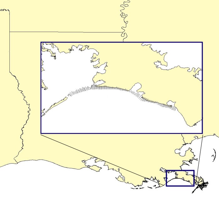 Transect Measurements of Shoreline Change, Plaquemines Barrier Island System
