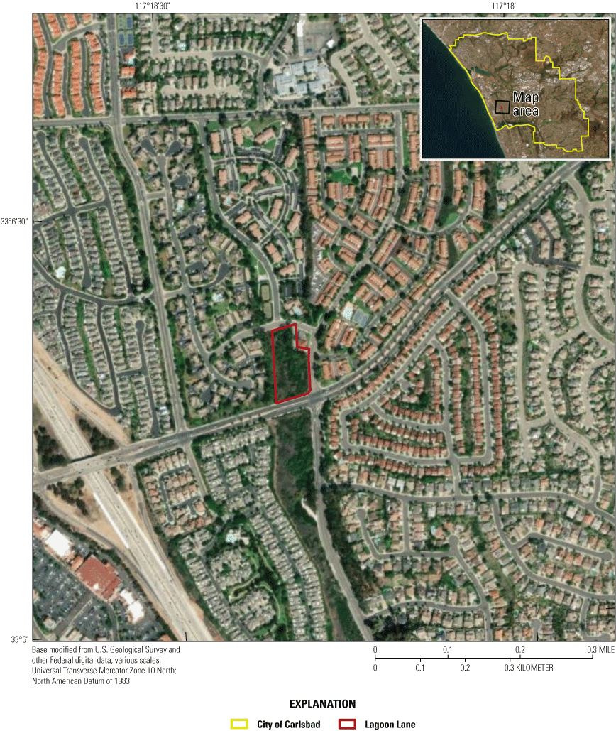 5. A map shows the location of the Southwestern Willow flycatcher survey area at Lagoon
                                    Lane within the City of Carlsbad Preserve