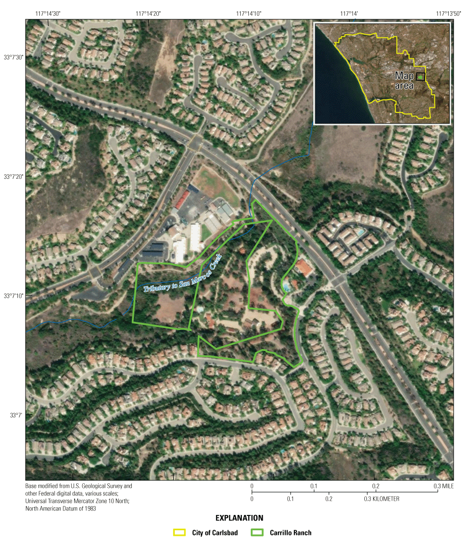 6. A map shows the location of the Southwestern Willow flycatcher survey area at Carrillo
                        Ranch within the City of Carlsbad Preserve