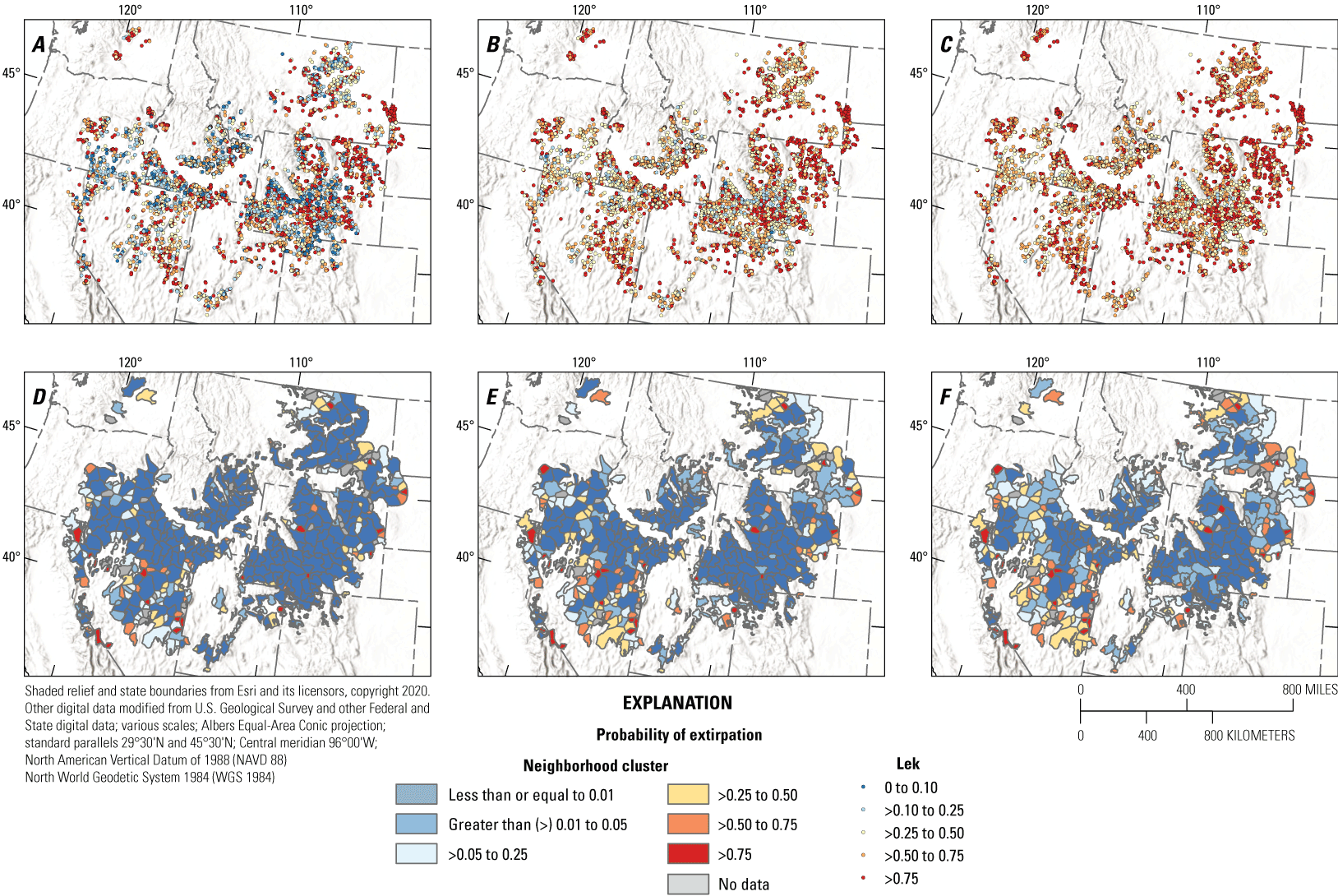 6. Range-wide extirpation probabilities estimated from greater sage-grouse lek count
                     data collected during 1960–2023.