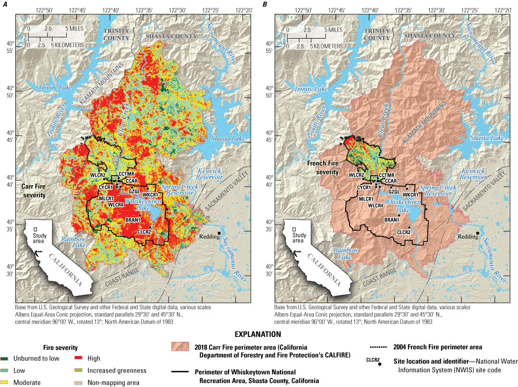 1.	The Carr Fire was larger and more severe than the 2004 French Fire.