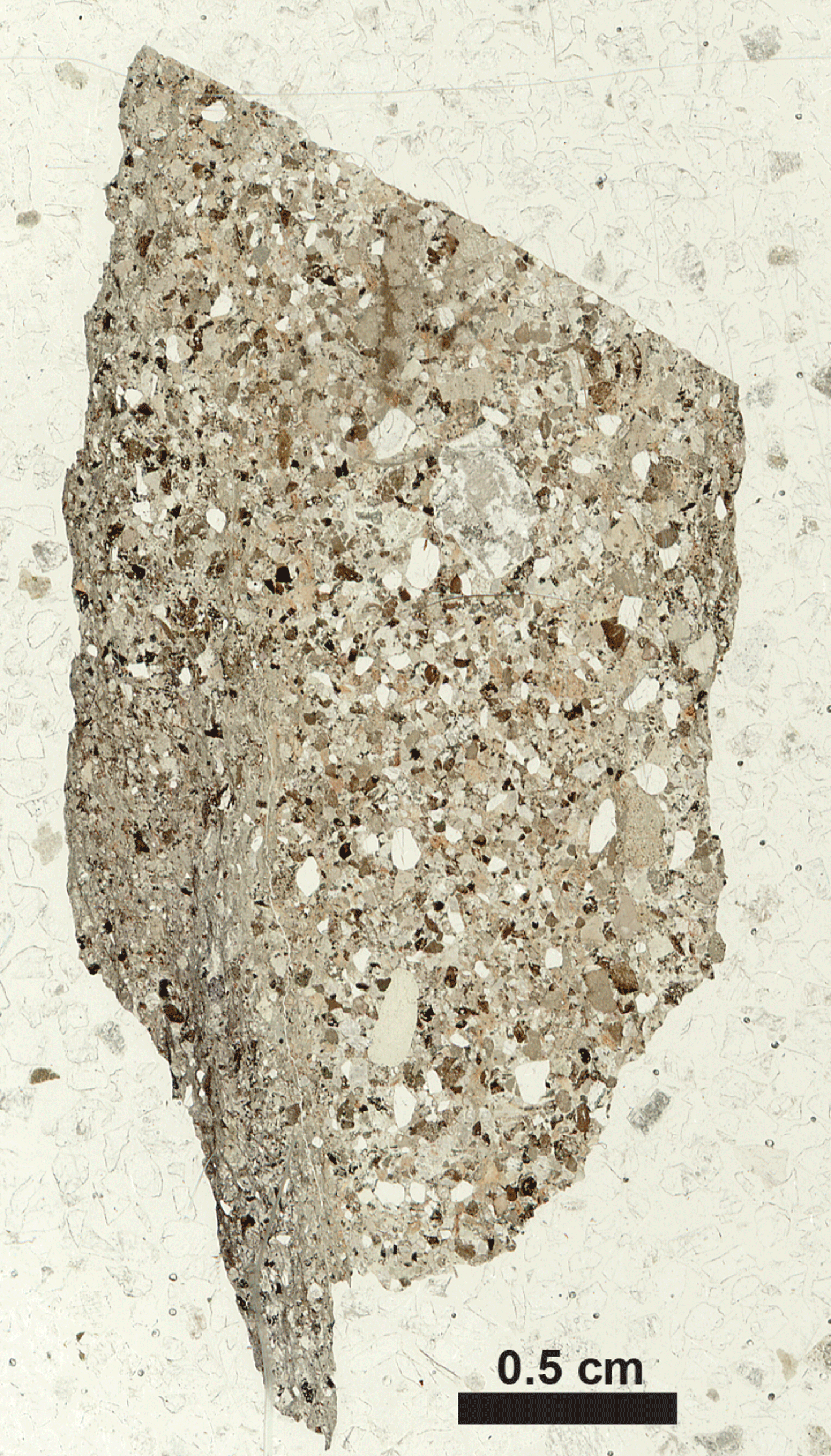 The magnified clasts of a core chip are shown.